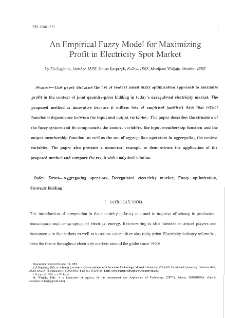 An Empirical Fuzzy Model for Maximizing Profit in Electricity Spot Market