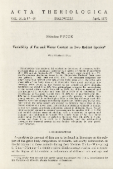 Variability of fat and water content in two rodent species
