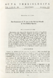 The occurrence of X-zone in the adrenal glands of two rodent species