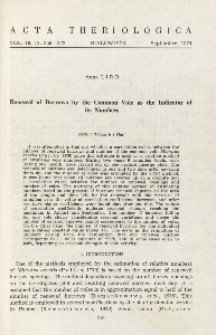 Renewal of burrows by the common vole as the indicator of its numbers