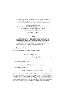 The asymptotic growth of optimal solutions values of random m-constraint knapsacks