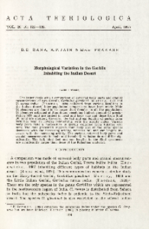 Morphological variation in the gerbils inhabiting the Indian desert