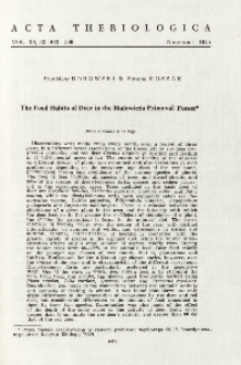 The food habits of deer in the Białowieża Primeval Forest