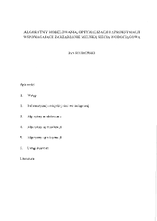 Algorytmy modelowania, optymalizacji i aproksymacji wspomagające zarządzanie miejską siecią wodociągową