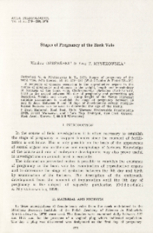 Stages of pregnancy of the bank vole