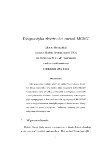 Diagnostyka zbieżności metod MCMC