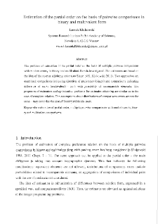 Estimation of the partial order on the basis of pairwise comparisons in binary multivalent form