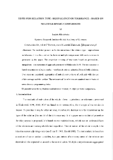 Tests for relation type - equivalence or tolerance &ndash; based on multiple binary comparisons