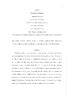 Reliability sampling
