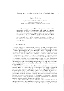Fuzzy sets in the evaluationof reliability