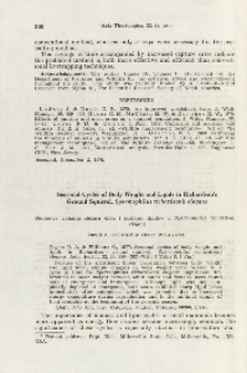 Seasonal cycles of body weight and lipids in Richardson's ground squirrel, Spermophilus richardsonii elegans