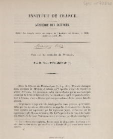 Note sur les m&eacute;thodes de Wronski