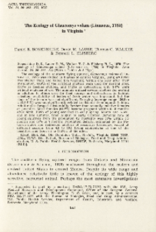 The ecology of Glaucomys volans (Linnaeus, 1758) in Virginia
