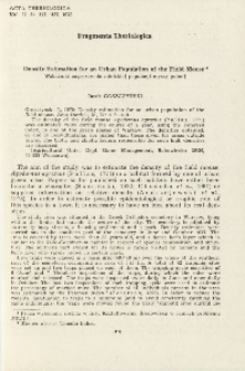 Density estimation for an urban population of the field mouse