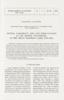 Spatial variability and long-term changes of the trophic parameters in the Great Masurian Lakes (Poland)