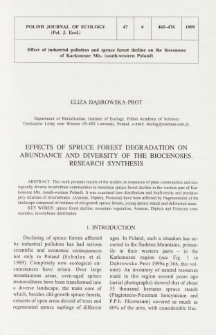 Effects of spruce forest degradation on abundance and diversity of the biocenoses. Research synthesis