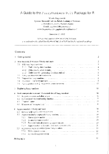 A guide to the FuzzyNumbers 0.01 package for R