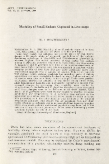 Mortality of small rodents captured in live-traps
