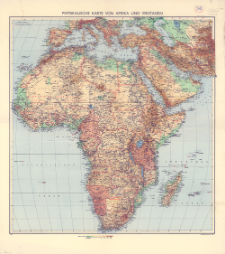 Physikalische Karte von Afrika und Westasien