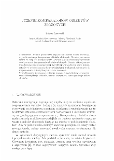 Uczenie komparator&oacute;w obiekt&oacute;w złożonych