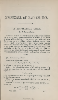 On arithmetical series
