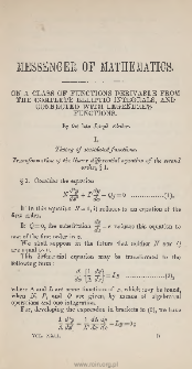 On a class of functions derivable from the complete elliptic integrals, and connected with Legendre's functions