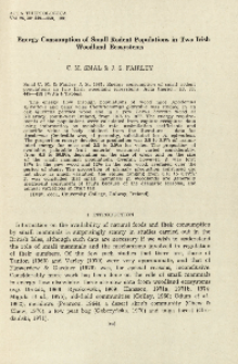 Energy consumption of small rodent populations in two Irish woodland ecosystems