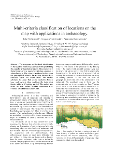 Multi-criteria classification of locations on the map with applications in archaeology