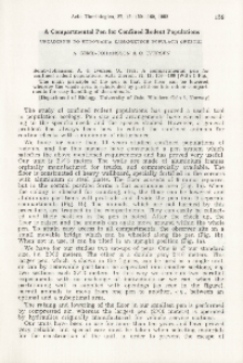 A compartmental pen for confined rodent populations