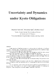 Uncertainty and Dynamics under Kyoto Obligations