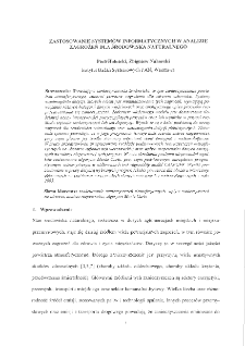 Zastosowanie system&oacute;w informatycznych w analizie zagrożeń dla środowiska naturalnego