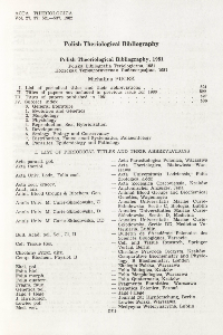 Polish Theriological Bibliography, 1981
