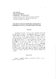 Analysis of incentive compatible multicriteria decisions for producer and clients' problem