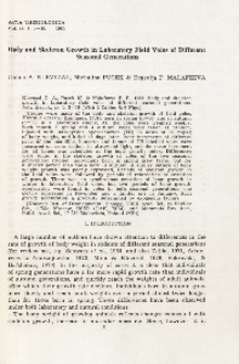Body and skeleton growth in laboratory field voles of different seasonal generations