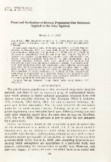 Empirical evaluation of several population size estimates applied to the grey squirrel