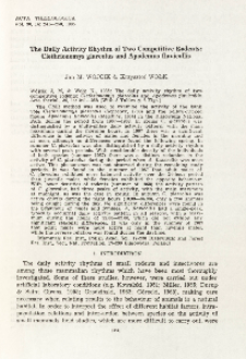 The daily activity rhythm of two competitive rodents: Clethrionomys glareolus and Apodemus flavicollis
