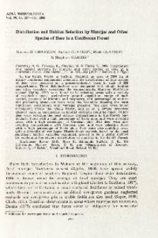 Distribution and habitat selection by muntjac and other species of deer in a coniferous forest