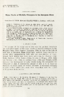 Bisoniana LXXXVII. Motor nuclei of medulla oblongata in the European bison