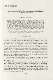 Les captures multiples chez les rongeurs: fait du hasard ou phenomene social?