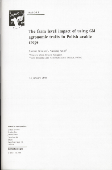 The farm level impact of using GM agronomic traits in Polish arable crops