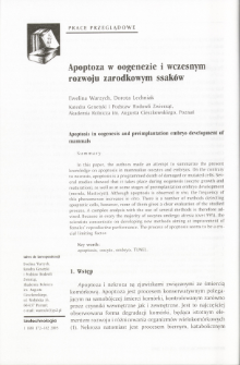 Apoptosis in oogenesis and preimplantation embryo development of mammals