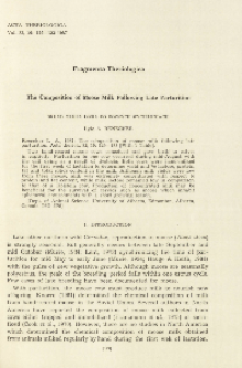The composition of moose milk following late parturition