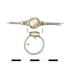 ring, bronze, gem made of glass