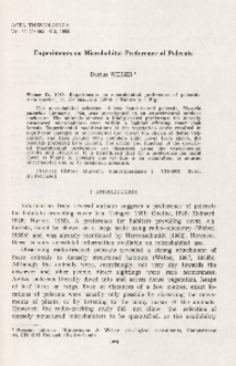 Experiments on microhabitat preference of polecats