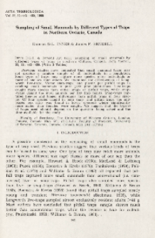 Sampling of small mammals by different types of traps in northern Ontario, Canada