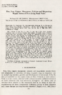 Zinc, iron, copper, manganese, calcium and magnesium supply status of free-living bank voles