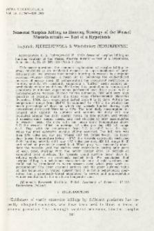 Seasonal surplus killing as hunting strategy of the weasel Mustela nivalis - test of a hypothesis