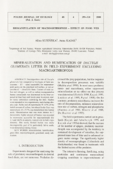 Mineralization and humification of Dactylis glomerata litter in field experiment excluding macroarthropods