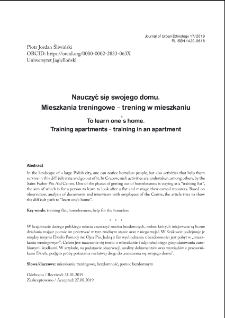 Nauczyć się swojego domu. Mieszkania treningowe &ndash; trening w mieszkaniu