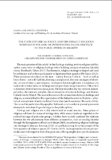 The state historical policy and the default religious heritage in Poland: on introducing pagan heritage to the public sphere in Kraków